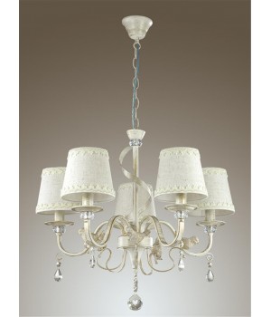 3404/5 CLASSI LN17 092 белый с золотой патиной Люстра E14 5*40W 220V FRERI-foto4