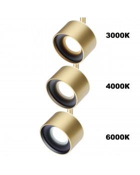 358981 SHINO NT22 047 бронза св. Трековый светильник для низковольного шинопровода с переключ. цв.температуры IP20 LED 3000К\4000К\6000К 12W вниз + 3W-foto4