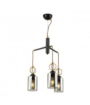 4657/3 COUNTRY ODL20 493 черный/золотой/дымчатый Подвес E27 3*60W 220V OPIKA-foto6