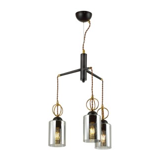 4657/3 COUNTRY ODL20 493 черный/золотой/дымчатый Подвес E27 3*60W 220V OPIKA-foto6