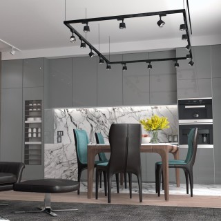 358717 PORT NT21 120 черный/хром Трехфазный трековый светодиодный светильник IP20 LED 4000K 10W 100-265V KNOF-foto3