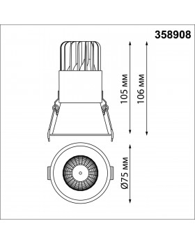 358908 SPOT NT22 228 белый Встраиваемый светодиодный светильник с переключателем цветовой температуры IP20 LED 3000К\4000К\6000К 12W 220V LANG-foto2