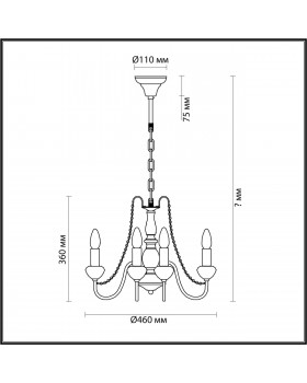 5294/5 LOFTI LN23 160 серый Люстра E14 5*60W 220V ZULA-foto2