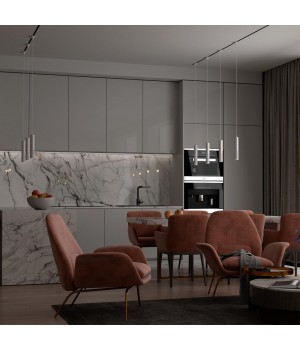 358502 PORT NT21 084 белый Светильник трековый однофазный трехжильный, провод 1м IP20 LED 4000K 12W 220V MAIS LED-foto3