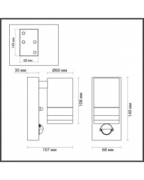 6604/1W HIGHTECH ODL23 563 нержавеющая сталь/металл/пвх стойкий к УФ излучению Настенный св-к IP44 LED GU10 7W MOTTO-foto2