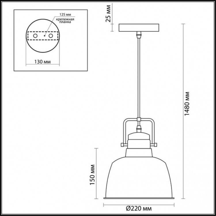 3326/1 PENDANT ODL17 313 серый, медный Подвес E27 60W 220V SERT