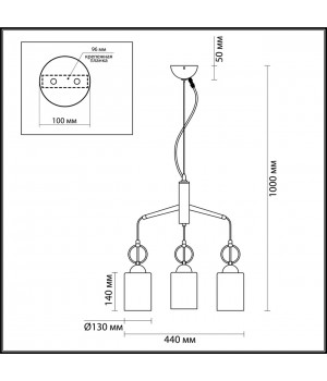 4657/3 COUNTRY ODL20 493 черный/золотой/дымчатый Подвес E27 3*60W 220V OPIKA-foto2