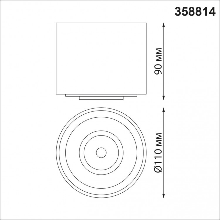 358814 OVER NT21 187 черный Светильник накладной светодиодный IP20 LED 18W 1600Лм 4000K 220V GESSO