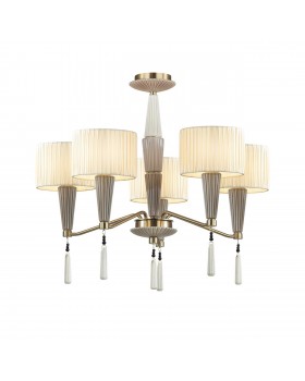 5403/5 CLASSIC ODL_EX23 33 бронзовый/светло-коричневый/кремовый металл/керамика/ткань Люстра E14 5*40W LATTE-foto5