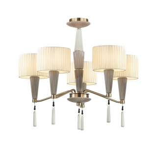 5403/5 CLASSIC ODL_EX23 33 бронзовый/светло-коричневый/кремовый металл/керамика/ткань Люстра E14 5*40W LATTE-foto5