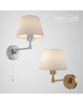 2481/1W MODERN ODL13 533 бронза/абажур белый Бра c выкл E27 40W 220V GEMENA-foto3