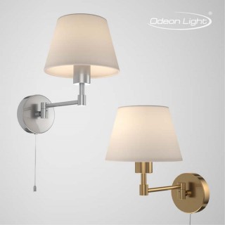 2481/1W MODERN ODL13 533 бронза/абажур белый Бра c выкл E27 40W 220V GEMENA-foto3