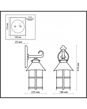 2313/1W NATURE ODL12 591 коричневый Уличный настен светильник IP44 E27 60W 220V LUMI-foto2