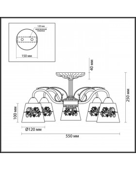 3003/5C COMFI LN16 071 белый с золотой патиной Люстра потолочная E14 5*40W 220V VEVA-foto2