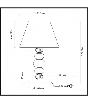 4896/1T MODERN ODL_EX23 27 черный матов./серый/молочный металл/керамика/ткань Настольная лампа E27 1*60W SOCHI-foto2