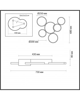 5255/99CL LEDIO LN23 черный, матовое золото Люстра потолочная диммир. с ДУ LED 100W 6600Лм 220V NORBERT-foto2