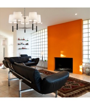 2266/5 MODERN ODL12 361 никель/абажур рогожка Люстра E14 5*40W 220V GLEN-foto3