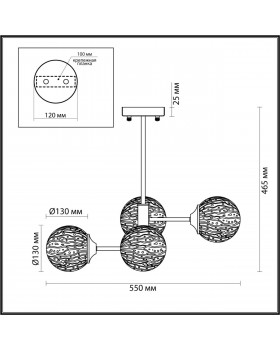 4493/4C MODERNI LN20 146 хром Люстра потолочная E27 4*60W 220V HUGO-foto2