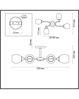 4546/4C COMFI LN21 050 золотой, белый Люстра потолочная E27 4*60W 220V JOLENE-foto2