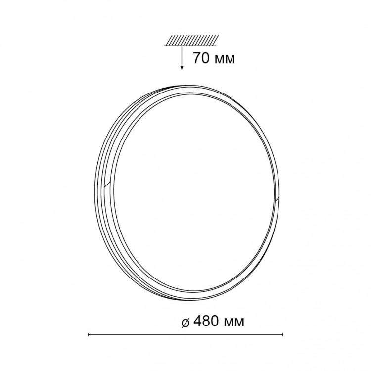 3057/EL PALE SN 012 Светильник пластик/белый/черный LED 72Вт 3000-6000К D480 IP43 пульт ДУ KEPA