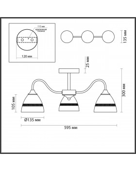 5214/3CA COMFI черный, бронзовый Люстра потолочная E27 3*60W 220V NETTIE-foto2