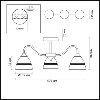 5214/3CA COMFI черный, бронзовый Люстра потолочная E27 3*60W 220V NETTIE-foto2