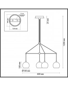 3635/6 MODERNI LN18 147 черный с бронзой Люстра G9 6*40W 220V NERUNI-foto2
