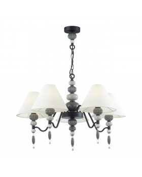4896/5 MODERN ODL_EX23 25 черный матов./серый/молочный металл/керамика/ткань Люстра E14 5*40W SOCHI-foto5