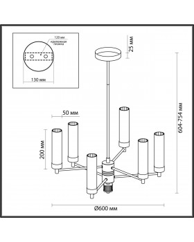 5274/6C CLASSI LN23 119 золотой Люстра потолочная E14 6*40W 220V KAMILLA-foto2