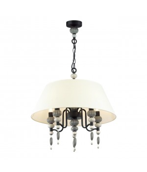 4896/5A MODERN ODL_EX23 27 черный матов./серый/молочный металл/керамика/ткань Люстра E14 5*40W SOCHI-foto5