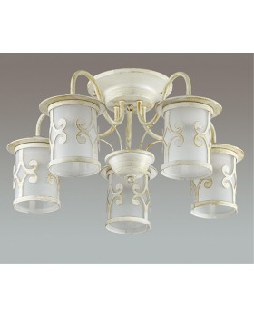 3125/5C COUNTY LN16 206 белый/зол.патина/стекло/метал.декор Люстра потолочная E27 5*40W 220V SEKVANA-foto3