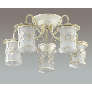 3125/5C COUNTY LN16 206 белый/зол.патина/стекло/метал.декор Люстра потолочная E27 5*40W 220V SEKVANA-foto3