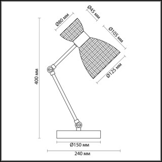 3704/1T COMFI LN19 214 античная бронза Настольная лампа E14 40W 220V JACKIE-foto2