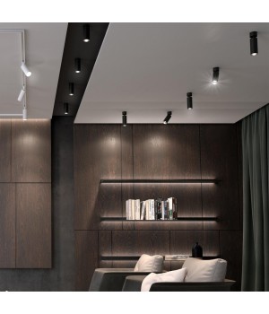 370869 OVER NT22 168 черный Светильник накладной IP20 GU10 9W 220V SLIM-foto3