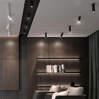 370869 OVER NT22 168 черный Светильник накладной IP20 GU10 9W 220V SLIM-foto3