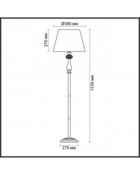 3393/1F CLASSIC ODL17 499 мат.золото/абажур ткань/хрусталь Торшер E14 40W 220V GAELLORI-foto2