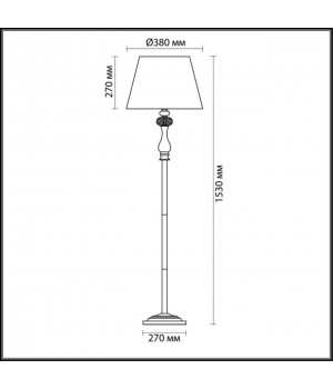3393/1F CLASSIC ODL17 499 мат.золото/абажур ткань/хрусталь Торшер E14 40W 220V GAELLORI-foto2