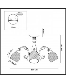 3092/3 COMFI LN16 074 бронзовый Люстра потолочная E14 3*40W 220V NINELLA-foto2