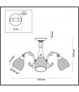 3092/3 COMFI LN16 074 бронзовый Люстра потолочная E14 3*40W 220V NINELLA-foto2