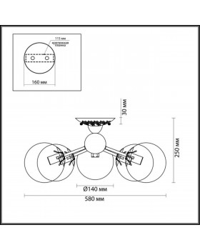 3060/5C COMFI LN16 082 хром Люстра потолочная E14 5*40W 220V PALLA-foto2