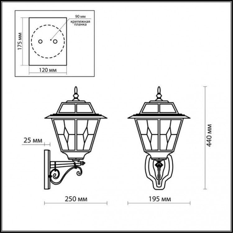 2316/1W NATURE ODL12 592 бронза Уличный настен светильник IP44 E27 60W 220V OUTER