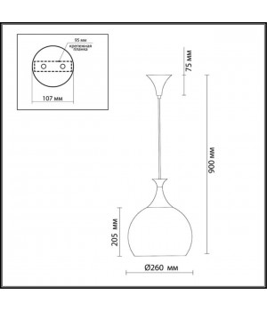 2094/1 COUNTRY ODL11 507 коричневый/мозаика Подвес E27 60W 220V VELUTE-foto2
