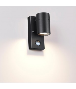 4389/1W HIGHTECH ODL23 561 черный/металл/пвх стойкий к УФ излучению Настенный светильник с датчиком движения IP44 LED GU10 7W MOTTO-foto4