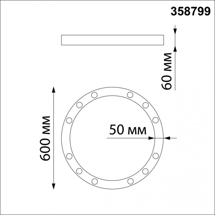 358799 OVER NT21 180 белый Светильник накладной светодиодный IP20 LED 50W 4800Лм 4000K 220-240V NLO