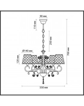 2997/5 COMFI LN16 094 хром/ткань/хрусталь Люстра Е14 5*40W 220V FRITTA-foto2