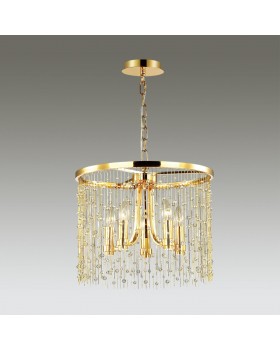 4844/5 HALL ODL21 409 золото/металл.цепочки /стекло Люстра E14 5*40W RAINI-foto3