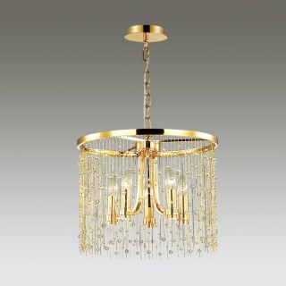 4844/5 HALL ODL21 409 золото/металл.цепочки /стекло Люстра E14 5*40W RAINI-foto3