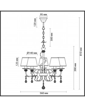 3404/5 CLASSI LN17 092 белый с золотой патиной Люстра E14 5*40W 220V FRERI-foto2