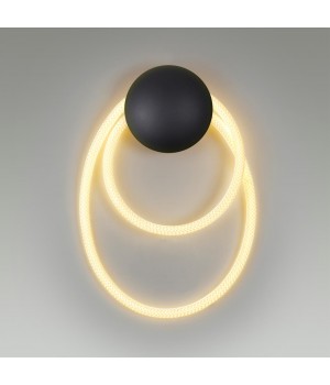 4398/20WL HIGHTECH ODL23 101 черный/металл/канат Настенный св-к IP20 LED 20W 3000K CORDA-foto3