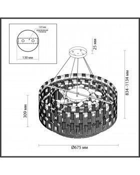 4989/12 HALL ODL22 389 золотой/стекло Люстра E14 12*40W BUCKLE-foto2